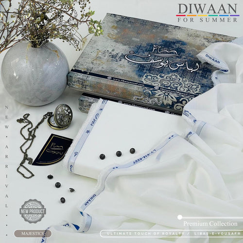 DIWAAN For Summer – Majestics Premium White Fabric | Libas-e-Yousaf New Arrival