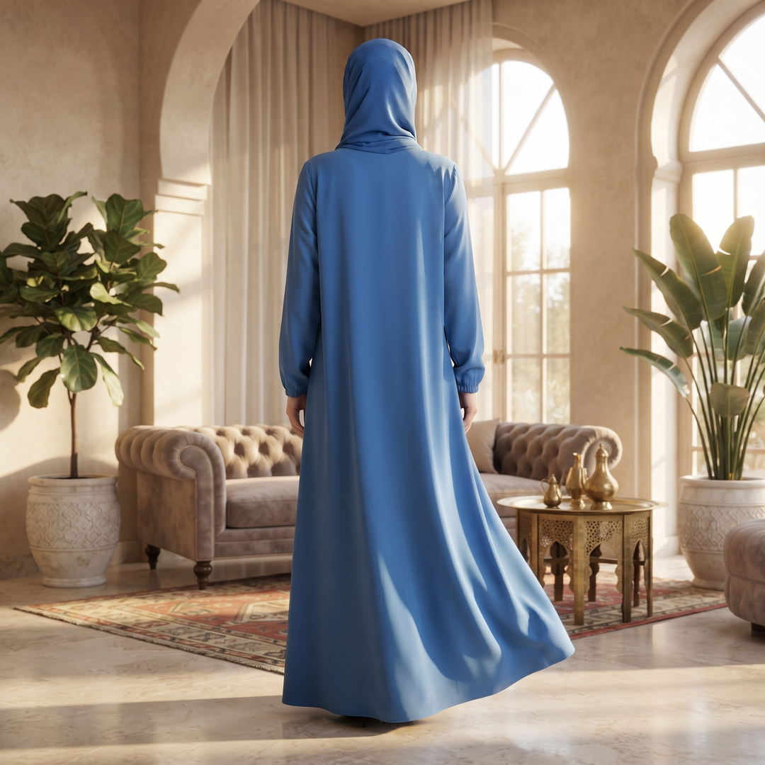Premium Dubai Imported Plain Abaya for Women | 2 Piece Nida Abaya with Matching Hijab