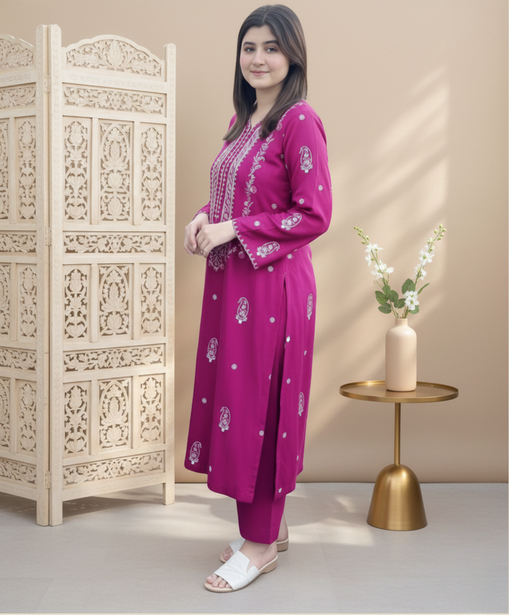 LAAM Pink Embroidered 2 PC Ladies Lawn Suit – Elegant Summer Wear