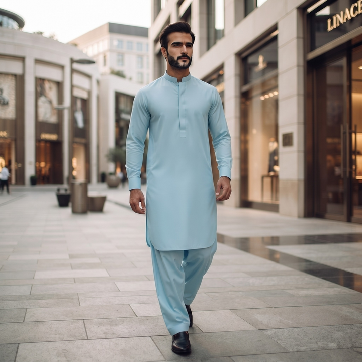 Libas-E-Yousaf American Soft Cotton Men's Unstitched 2 Piece Suit with 9 Premium Buttons – Box Packed