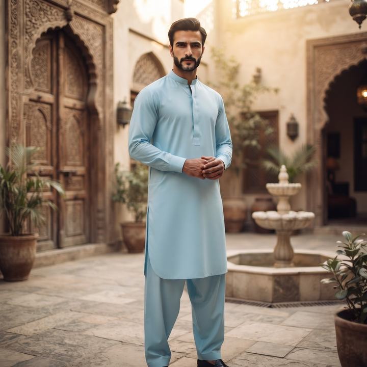 Libas-E-Yousaf American Soft Cotton Men's Unstitched 2 Piece Suit with 9 Premium Buttons – Box Packed