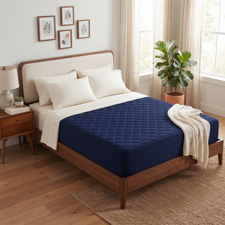 Double Bed Elastic Mattress Cover – Stretchable Fitted Bed Protector