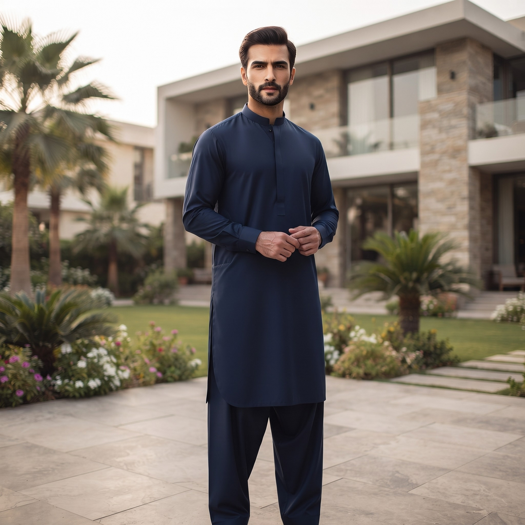 Libas-E-Yousaf American Soft Cotton Men's Unstitched 2 Piece Suit with 9 Premium Buttons – Box Packed