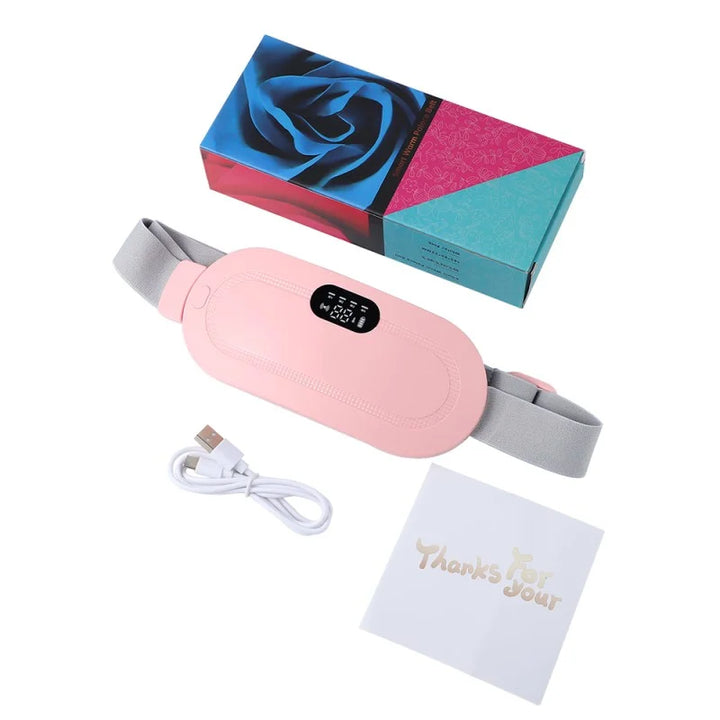 Digital Period Heating Pad & Vibrating Belt | Fast Menstrual Cramp Relief | Rechargeable & Portable Smart Heating Belt