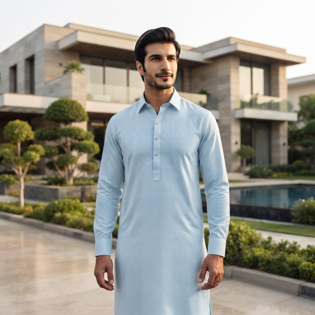 Libas-E-Yousaf American Soft Cotton Men's Unstitched 2 Piece Suit with 9 Premium Buttons – Box Packed