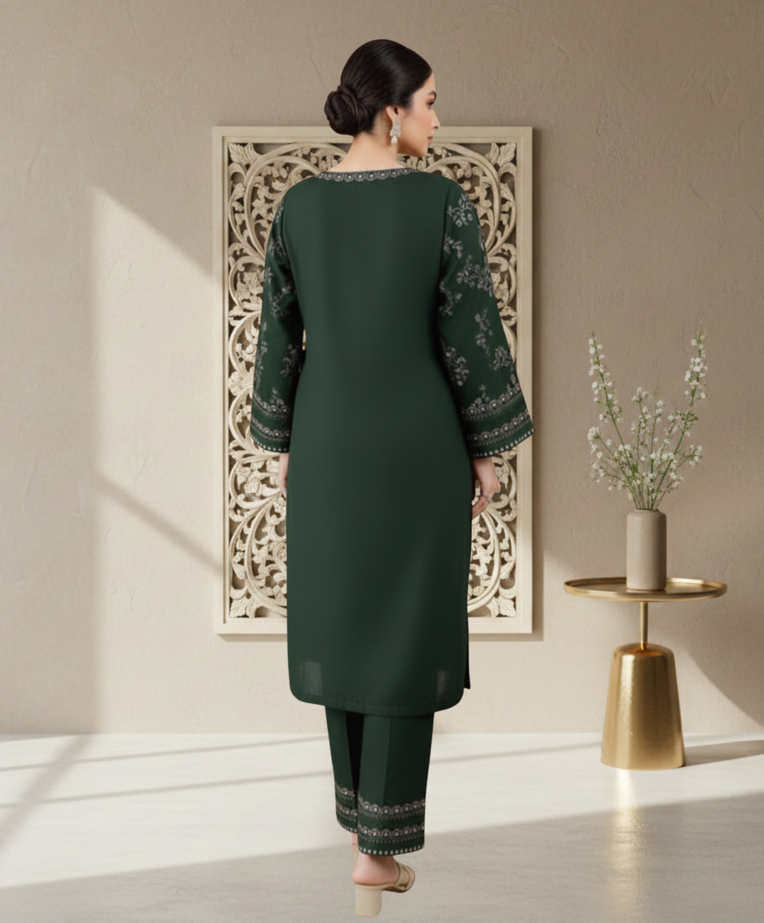 BATIK Green Embroidered 2 PC Ladies Lawn Suit – Elegant Summer Wear