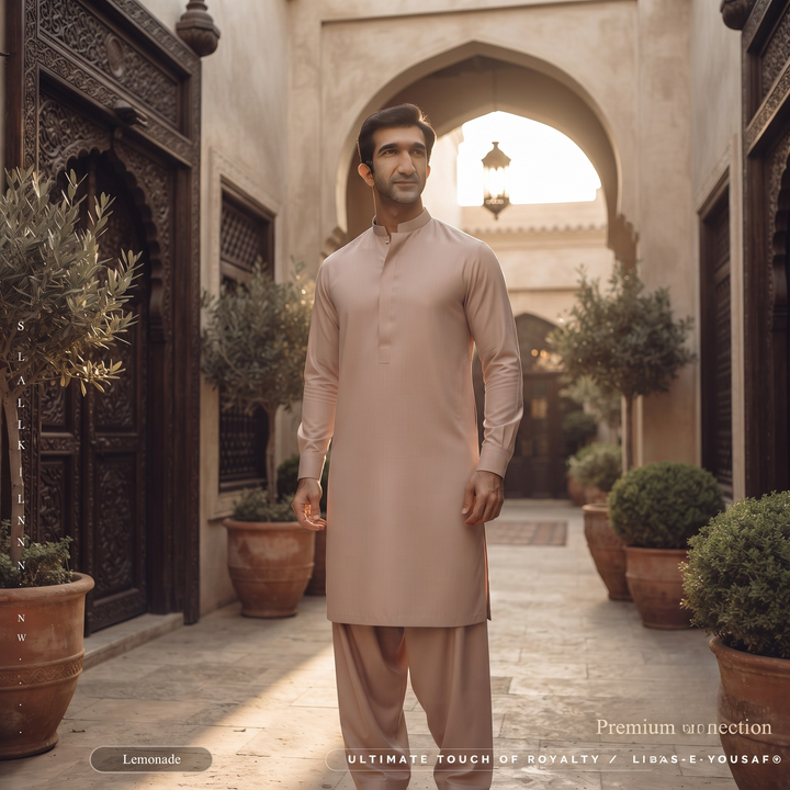 Libas-E-Yousaf American Soft Cotton Men's Unstitched 2 Piece Suit with 9 Premium Buttons – Box Packed