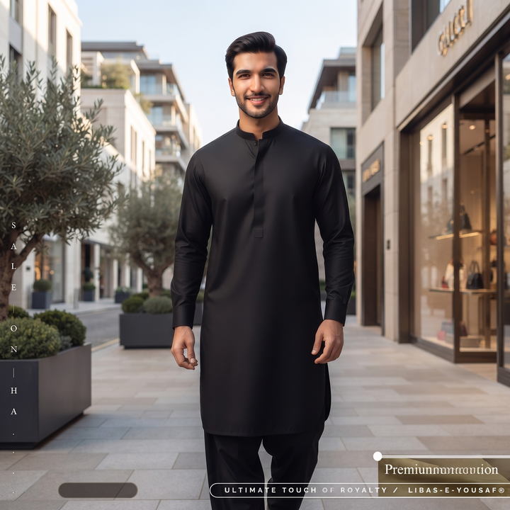 Libas-E-Yousaf American Soft Cotton Men's Unstitched 2 Piece Suit with 9 Premium Buttons – Box Packed