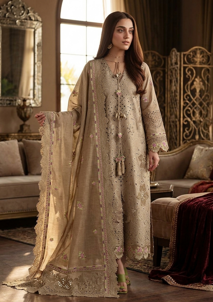 Heer 3D Lesser Kari Collection – 3 Piece Embroidered Lawn Suit