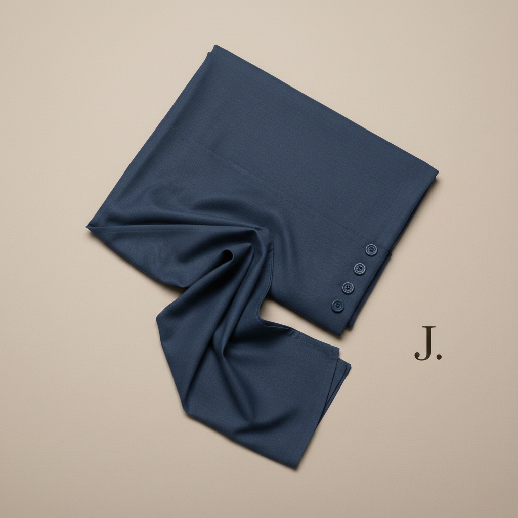 J. Men's Navy Blue Wash & Wear Suit – Stylish & Comfortable