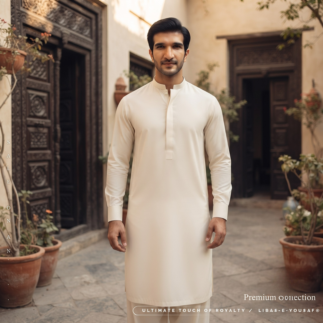 Libas-E-Yousaf American Soft Cotton Men's Unstitched 2 Piece Suit with 9 Premium Buttons – Box Packed
