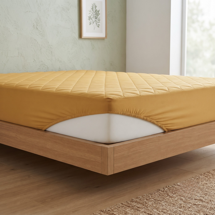 Double Bed Elastic Mattress Cover – Stretchable Fitted Bed Protector