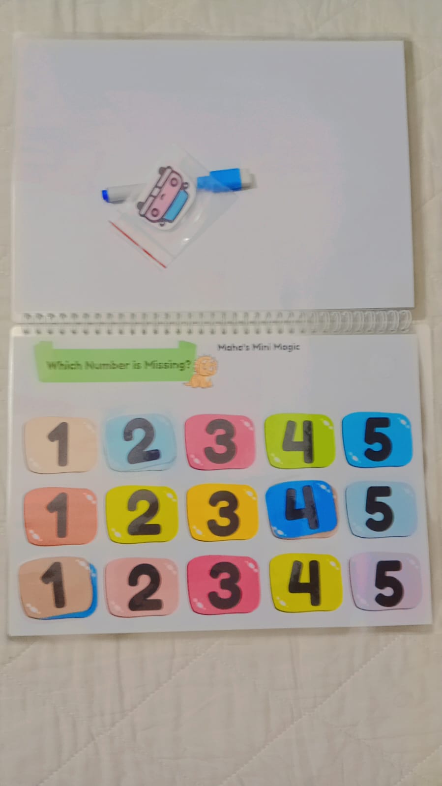 Maths Sticker Binder by Maha's Mini Magic — 14 Pages, Reusable & Reward Stickers | Kids Math Activity Book with Marker