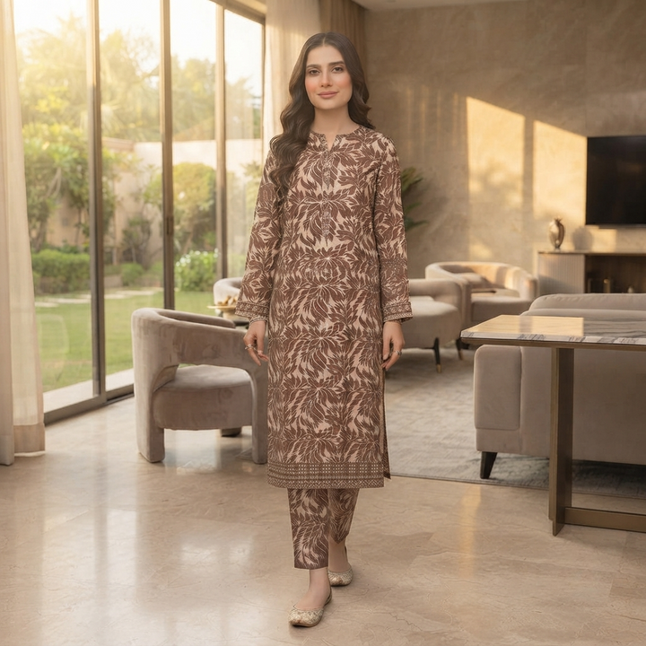 Bin Saeed Printed 3 Piece Unstitched Lawn Suit for Women