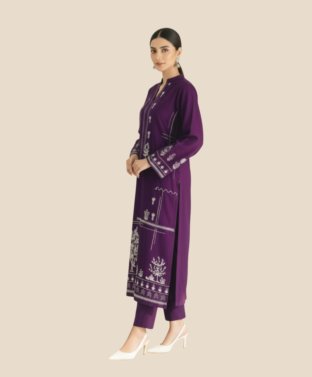 LAAM Purple Embroidered 2 PC Ladies Lawn Suit – Elegant Summer Wear