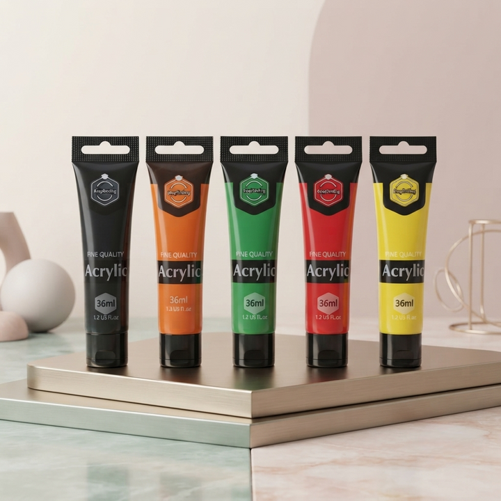 🎨 Keep Smiling Acrylic Paint Tubes Set – 5 Colors (36ml Each)