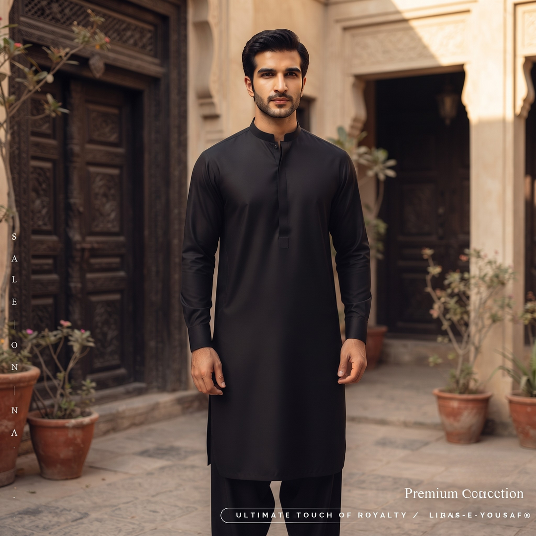 Libas-E-Yousaf American Soft Cotton Men's Unstitched 2 Piece Suit with 9 Premium Buttons – Box Packed