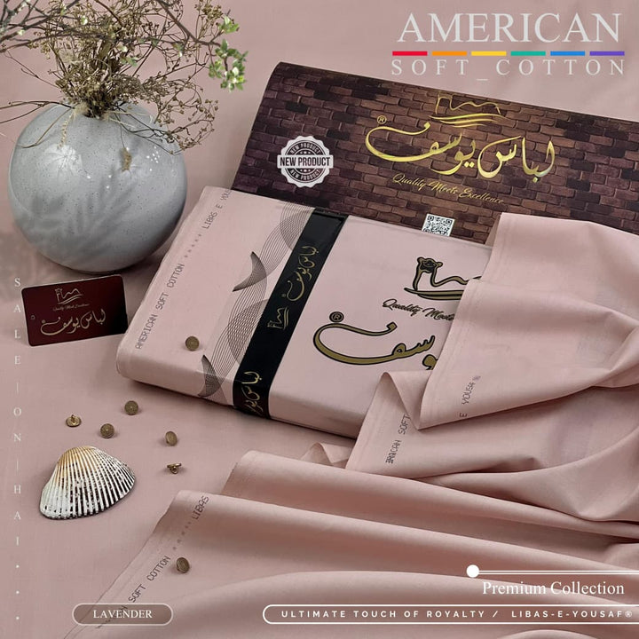 Libas-E-Yousaf American Soft Cotton Men's Unstitched 2 Piece Suit with 9 Premium Buttons – Box Packed
