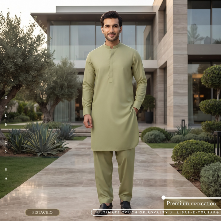 Libas-E-Yousaf American Soft Cotton Men's Unstitched 2 Piece Suit with 9 Premium Buttons – Box Packed