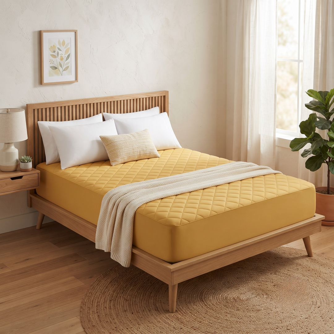 Double Bed Elastic Mattress Cover – Stretchable Fitted Bed Protector