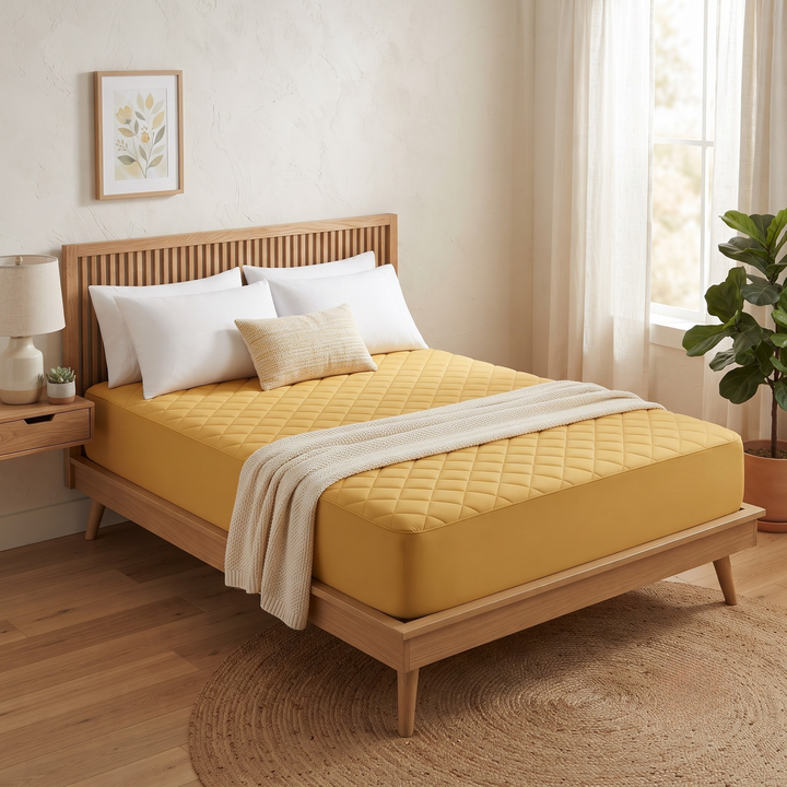 Double Bed Elastic Mattress Cover – Stretchable Fitted Bed Protector