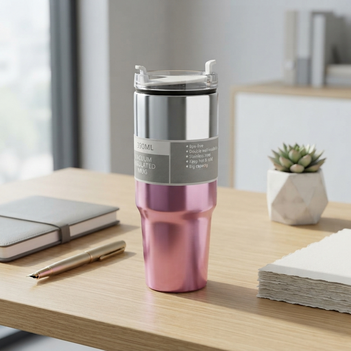 🥤 Premium Vacuum Insulated Travel Mug | 390ML Stainless Steel Tumbler