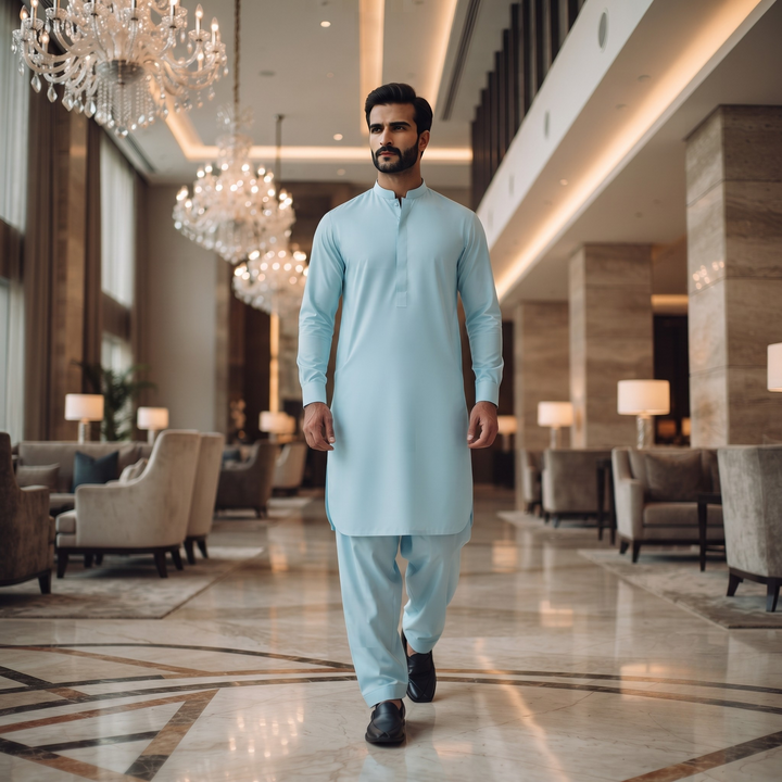 Libas-E-Yousaf American Soft Cotton Men's Unstitched 2 Piece Suit with 9 Premium Buttons – Box Packed