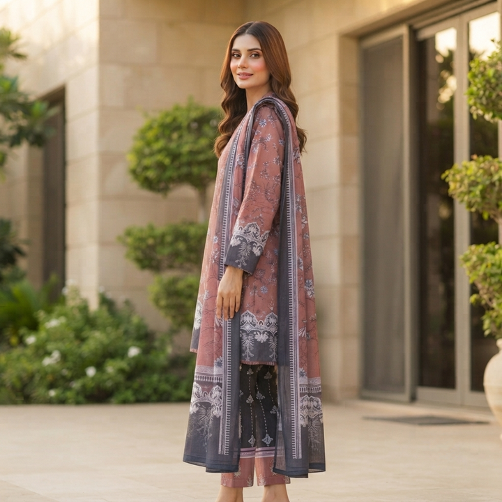 SADABAHAR Printed Stitched 3 Piece Suit for Women | Ready to Wear