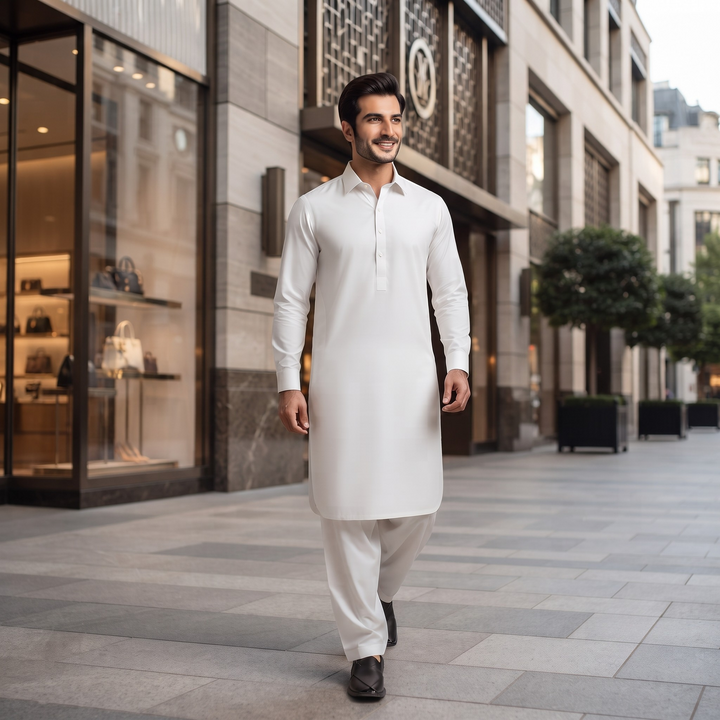 Libas-E-Yousaf American Soft Cotton Men's Unstitched 2 Piece Suit with 9 Premium Buttons – Box Packed