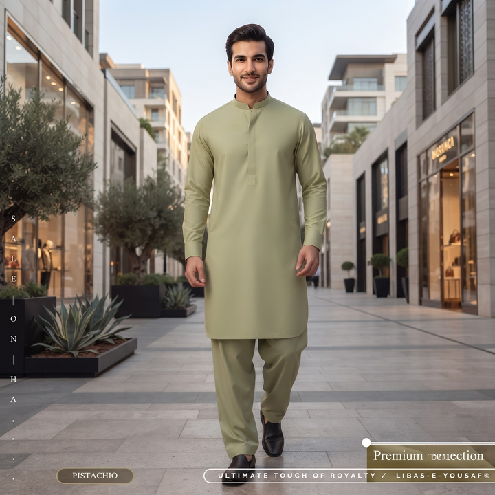 Libas-E-Yousaf American Soft Cotton Men's Unstitched 2 Piece Suit with 9 Premium Buttons – Box Packed