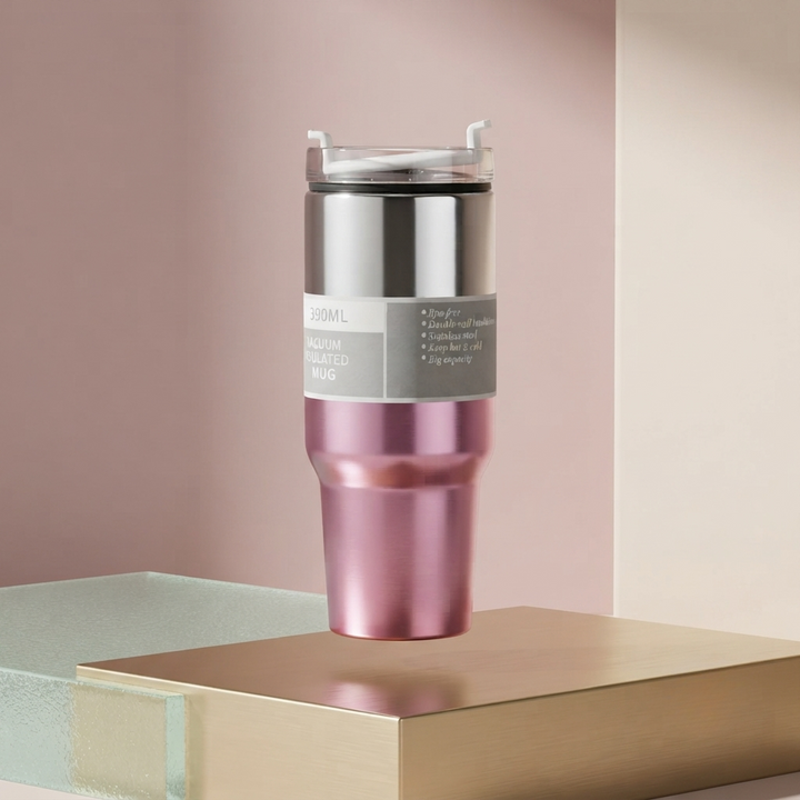 🥤 Premium Vacuum Insulated Travel Mug | 390ML Stainless Steel Tumbler