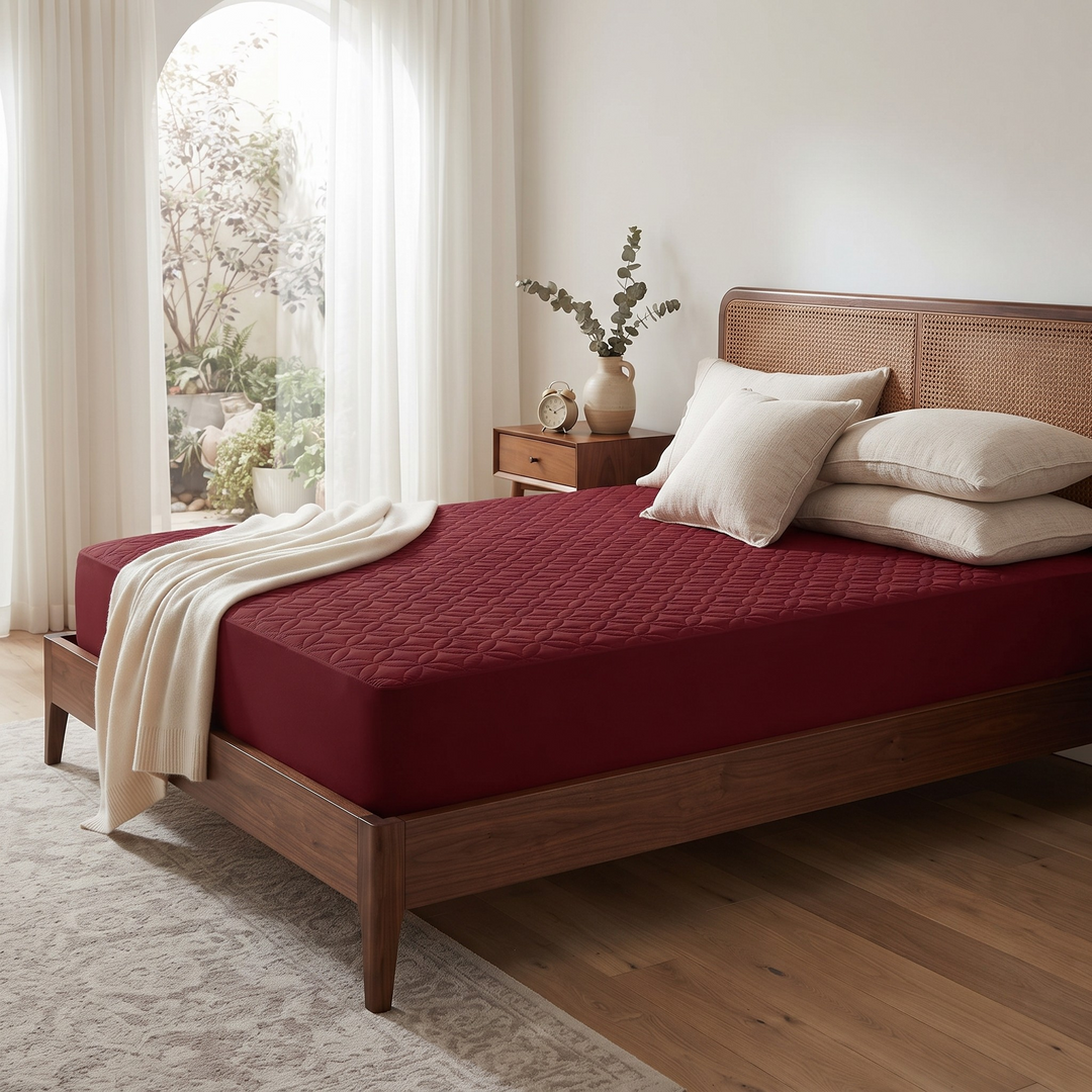 Double Bed Elastic Mattress Cover – Stretchable Fitted Bed Protector