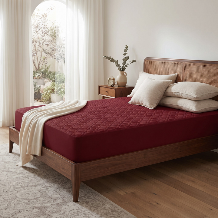 Double Bed Elastic Mattress Cover – Stretchable Fitted Bed Protector
