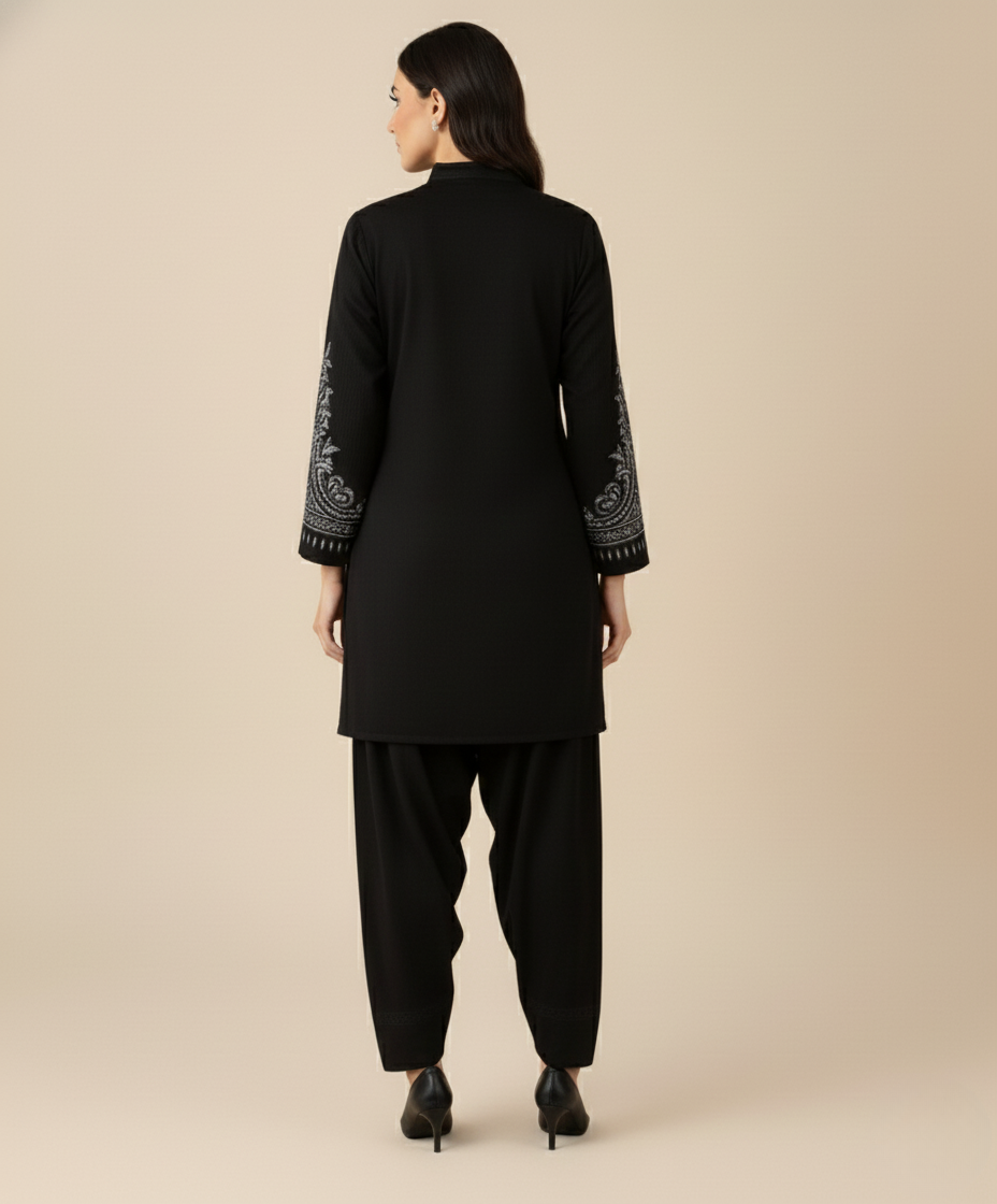 MARIA.B. Black Embroidered Ladies Lawn Suit 2 PC – Elegant Pakistani Summer Wear