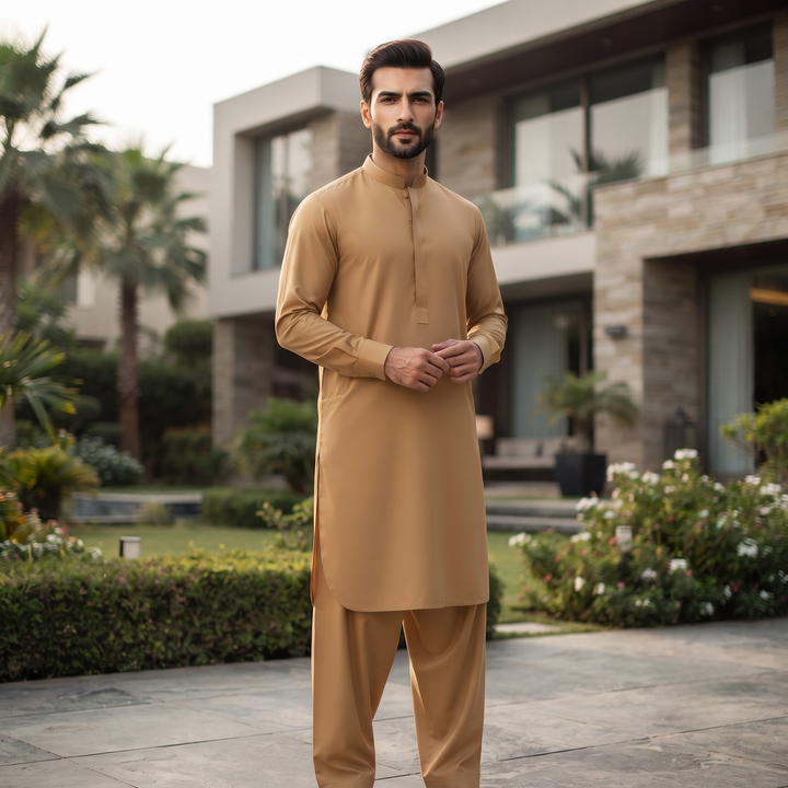 Libas-E-Yousaf American Soft Cotton Men's Unstitched 2 Piece Suit with 9 Premium Buttons – Box Packed