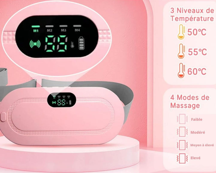 Digital Period Heating Pad & Vibrating Belt | Fast Menstrual Cramp Relief | Rechargeable & Portable Smart Heating Belt