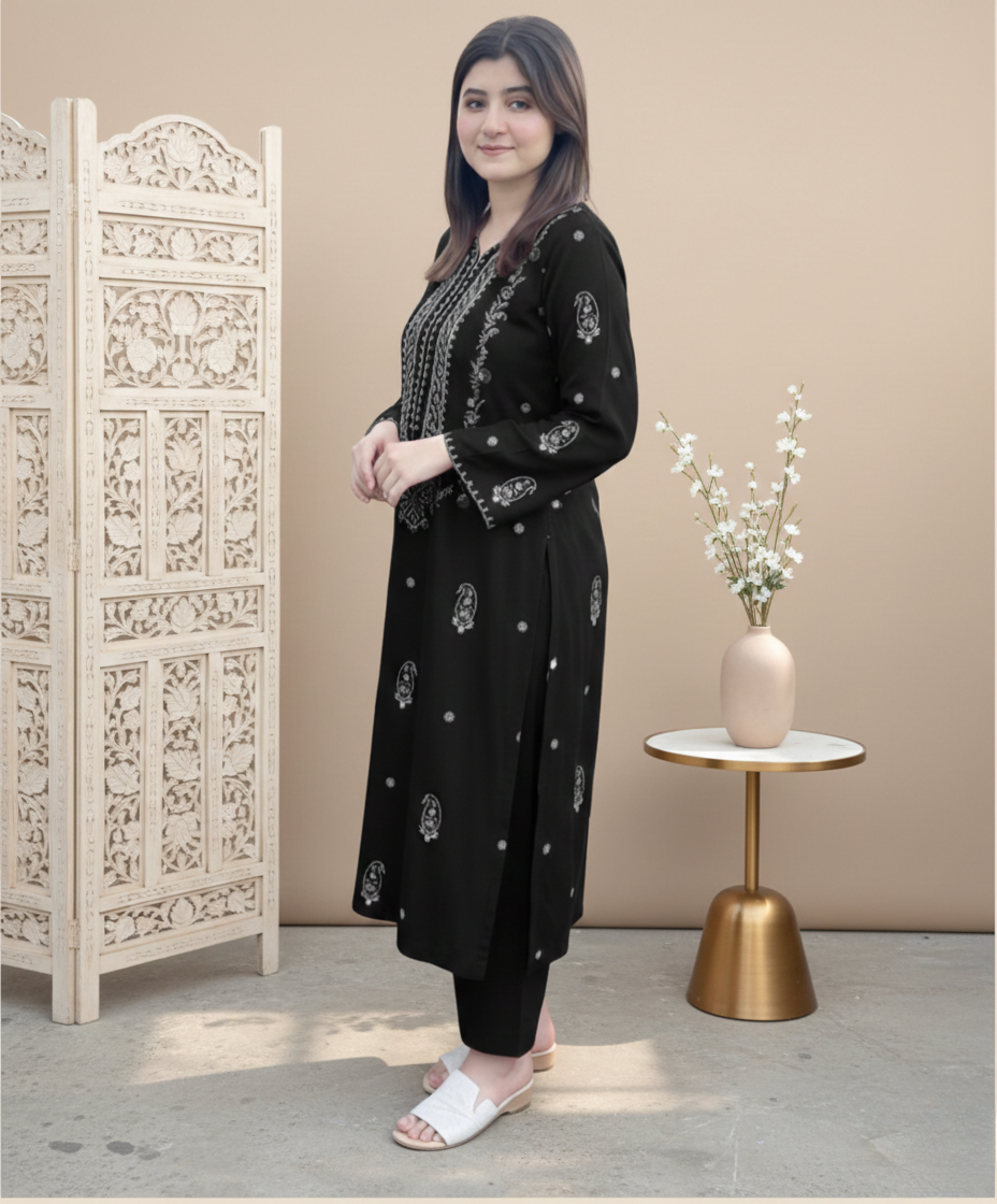 LAAM Black Embroidered 2 PC Ladies Lawn Suit – Elegant Summer Wear