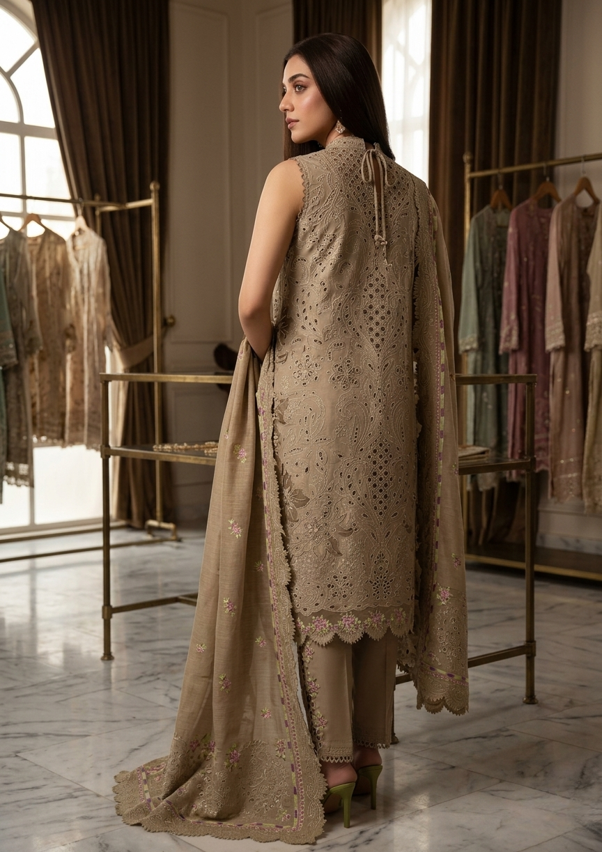 Heer 3D Lesser Kari Collection – 3 Piece Embroidered Lawn Suit