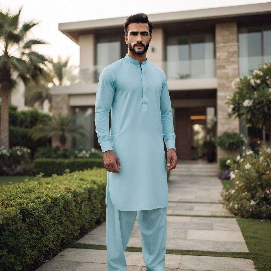 Libas-E-Yousaf American Soft Cotton Men's Unstitched 2 Piece Suit with 9 Premium Buttons – Box Packed