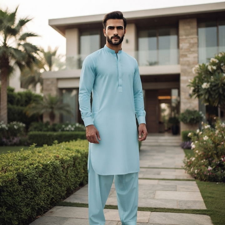 Libas-E-Yousaf American Soft Cotton Men's Unstitched 2 Piece Suit with 9 Premium Buttons – Box Packed