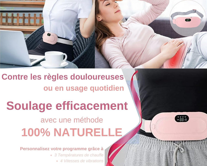 Digital Period Heating Pad & Vibrating Belt | Fast Menstrual Cramp Relief | Rechargeable & Portable Smart Heating Belt