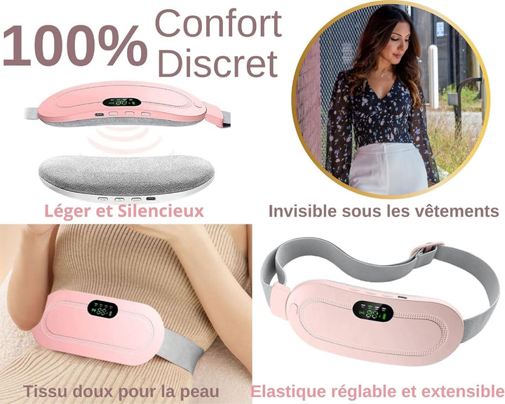 Digital Period Heating Pad & Vibrating Belt | Fast Menstrual Cramp Relief | Rechargeable & Portable Smart Heating Belt