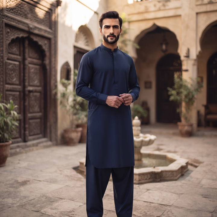 Libas-E-Yousaf American Soft Cotton Men's Unstitched 2 Piece Suit with 9 Premium Buttons – Box Packed