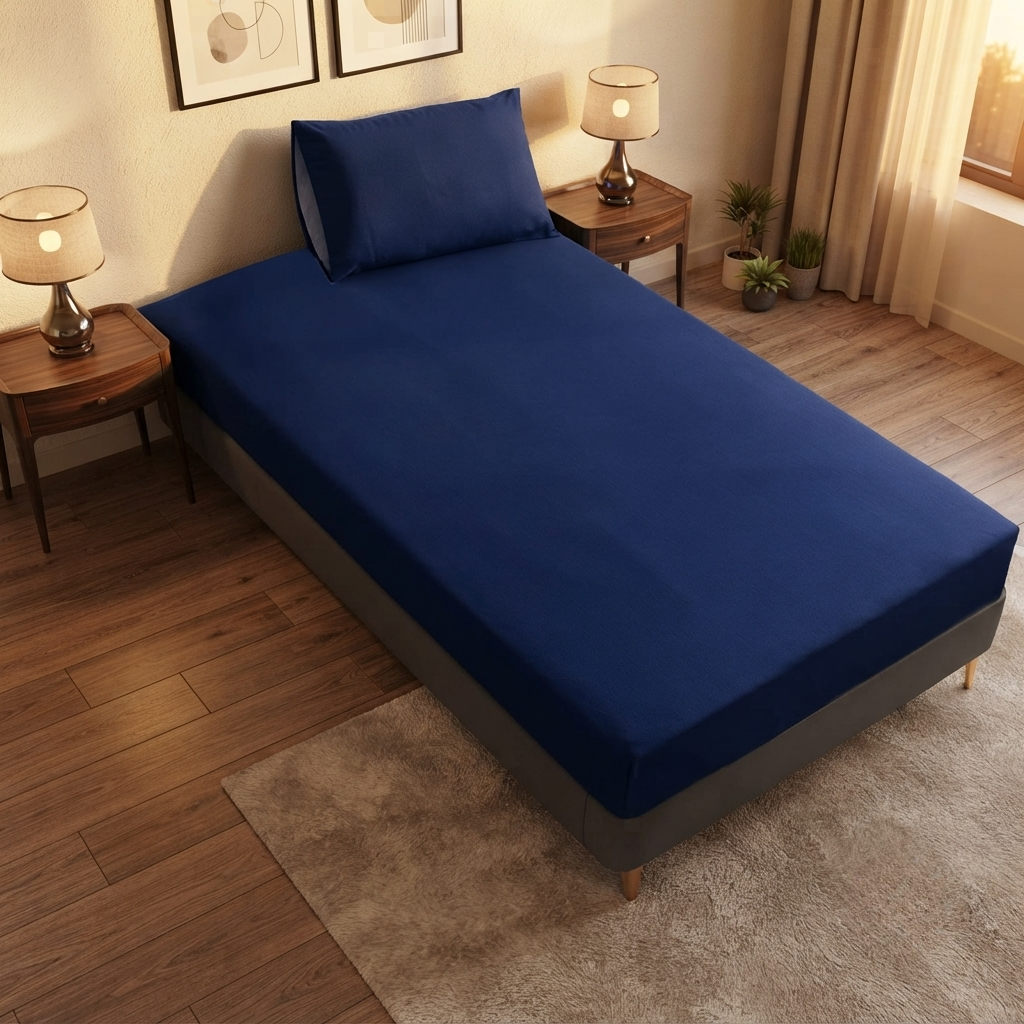 Single Bed Waterproof Bedsheet – Premium Fitted Bed Cover