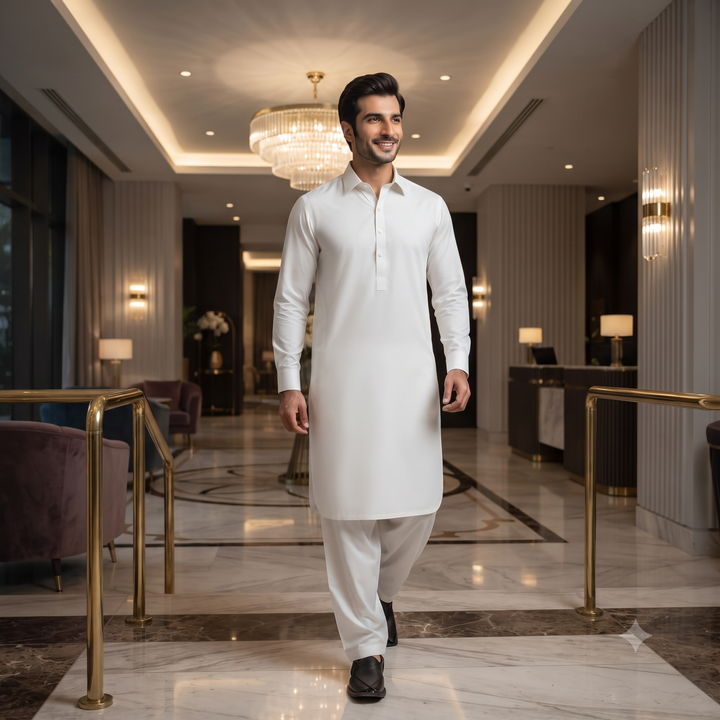 Libas-E-Yousaf American Soft Cotton Men's Unstitched 2 Piece Suit with 9 Premium Buttons – Box Packed