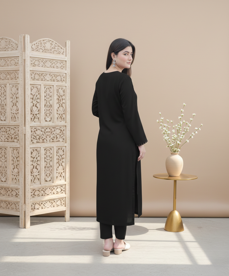 LAAM Black Embroidered 2 PC Ladies Lawn Suit – Elegant Summer Wear