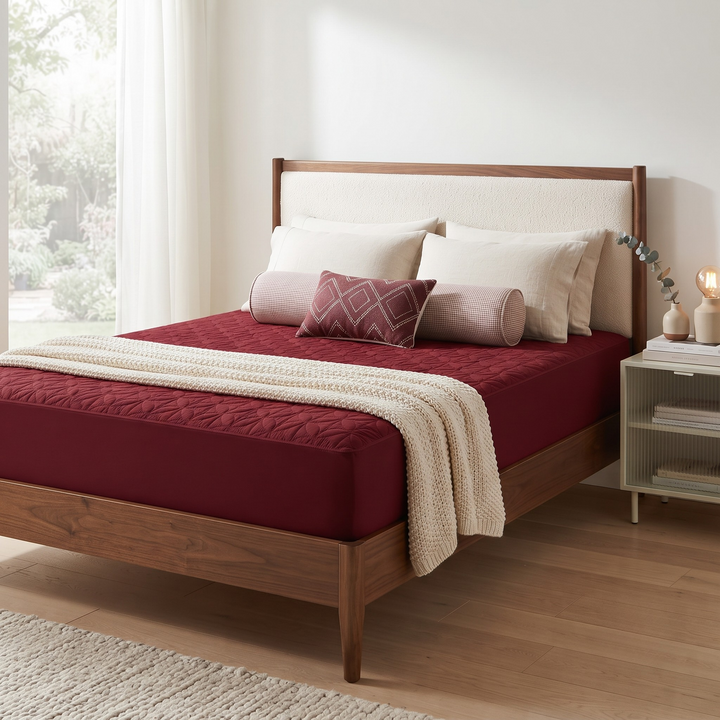 Double Bed Elastic Mattress Cover – Stretchable Fitted Bed Protector