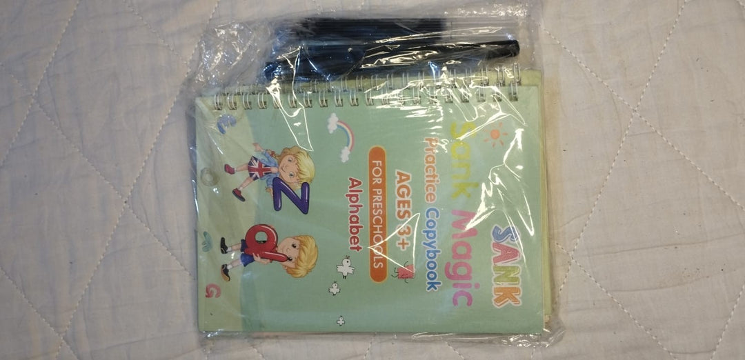 Sank Magic Practice Copybook Set for Kids – 4 Books with Pen & Refills (Reusable Handwriting Workbooks)