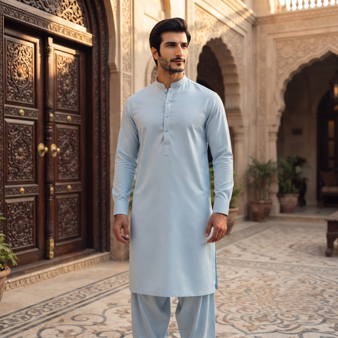 Libas-E-Yousaf American Soft Cotton Men's Unstitched 2 Piece Suit with 9 Premium Buttons – Box Packed