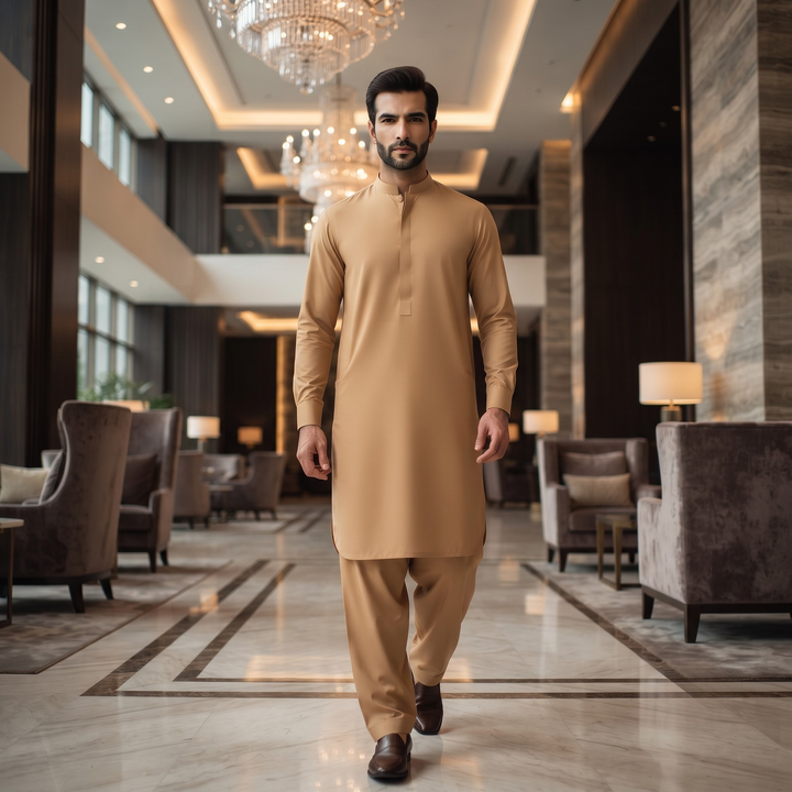 Libas-E-Yousaf American Soft Cotton Men's Unstitched 2 Piece Suit with 9 Premium Buttons – Box Packed